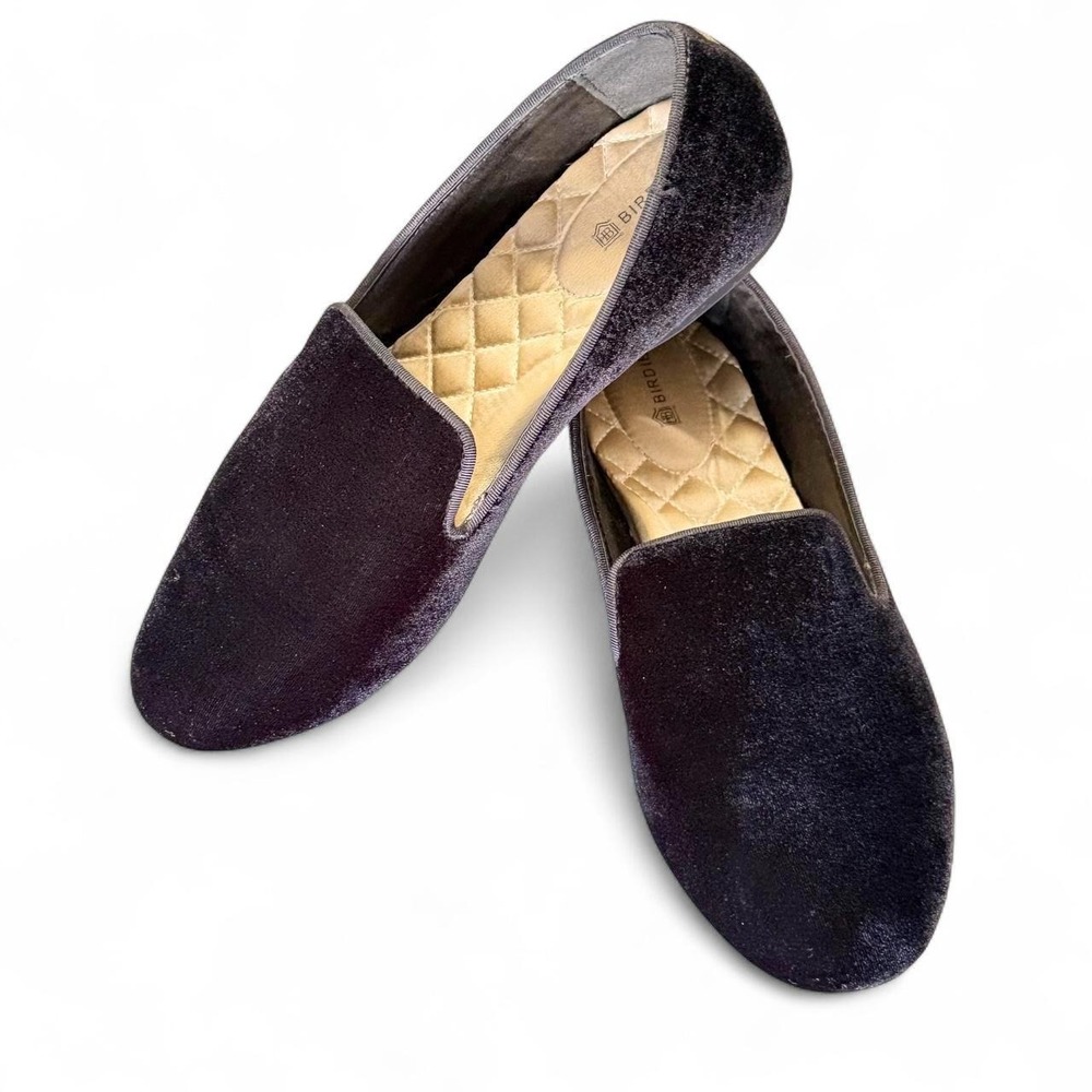 Birdies Starling black velvet loafers - size 7.5